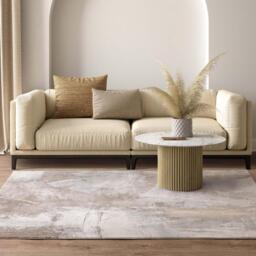 Zephyr Beige Metallic Lustre Rug - Beige / 290cm - thumbnail 2