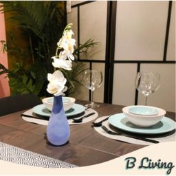 Mouth Blown Coloured Glass Vase Set - Blue - thumbnail 4