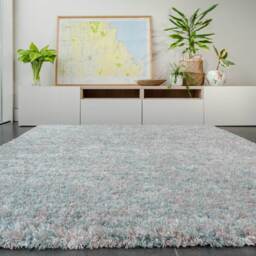 Shaggy Mottled Area Rug - Baby Blue & Pink / 150 x 80cm - thumbnail 4