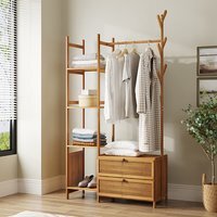 Multi-functional Wooden Coat Rack - Brown - image 1