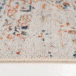 Floral Traditional Medallion Non Slip Washable Area Rug - Pastel Multicolour / 290 x 200cm - thumbnail 5