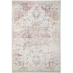 Floral Traditional Medallion Non Slip Washable Area Rug - Pastel Multicolour / 290 x 200cm - thumbnail 4