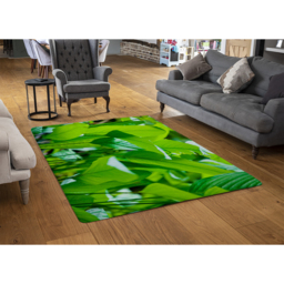 Green Leaf Background Abstract Of Nature Designer Rug - Green / 150cm - thumbnail 2