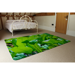 Green Leaf Background Abstract Of Nature Designer Rug - Green / 150cm - thumbnail 3