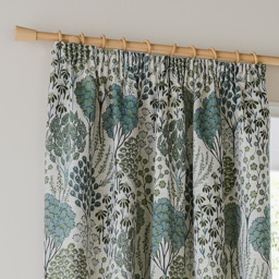 Ophelia Jacquard Floral Pencil Pleat Curtains - Thyme-Mineral / 229cm / 183cm - thumbnail 3