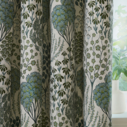 Ophelia Jacquard Floral Pencil Pleat Curtains - Thyme-Mineral / 229cm / 183cm - thumbnail 5