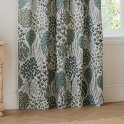 Ophelia Jacquard Floral Pencil Pleat Curtains - Thyme-Mineral / 229cm / 183cm - thumbnail 4