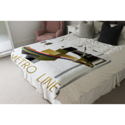 Art Deco Metro Line Blanket - Gold - thumbnail 4