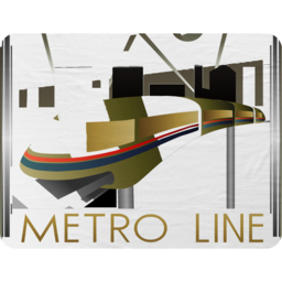 Art Deco Metro Line Blanket - Gold - thumbnail 2
