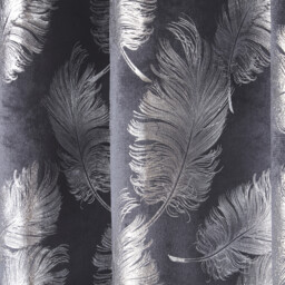 Plume Metallic Feather Curtains - Charcoal / 168cm / 229cm - thumbnail 4