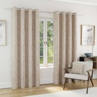 Sherwood Natural Blackout Jacquard Leaf Eyelet Curtains - Natural / 168cm / 137cm