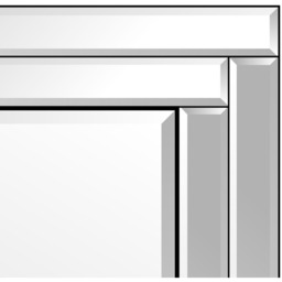 MirrorOutlet Luxford All Glass Bevelled Mirror 100 x 70cm - All glass - thumbnail 3