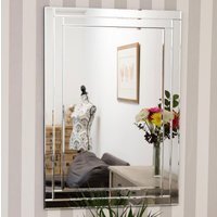 MirrorOutlet Luxford All Glass Bevelled Mirror 100 x 70cm - All glass