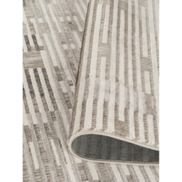 Mayfair Living Room Area Rug Metallic Sheen Contemporary Modern Matrix Design - Stone / 230cm - thumbnail 5