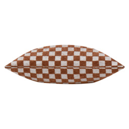 Larro Chenille Checkerboard Cushion - Copper / Polyester - thumbnail 2