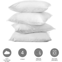 Pack Of Soft Pillows Hollow Fibre - White / 4 - thumbnail 4