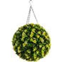 Best Artificial 38cm Yellow Lily Hanging Basket Flower Topiary Ball - Yellow - thumbnail 2