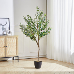 Artificial Olive Tree in Plastic Pot - Green - thumbnail 5