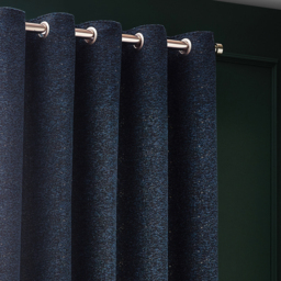 Galaxy Chenille Eyelet Curtains - Navy / 117cm / 137cm - thumbnail 2