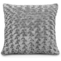 Fur Supersoft Rose Posy Cushion - Silver