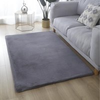 Lux Faux Rabbit Fur Rug - Pearl Grey - image 1