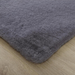 Lux Faux Rabbit Fur Rug - Pearl Grey - thumbnail 3