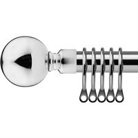 16-19mm Sphere Extendable Durable Metal Curtain Pole Set - Chrome / 120cm - image 1