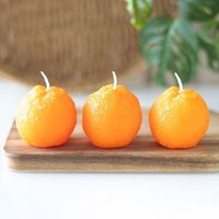 Set of 3 Fruit Shaped Decorative Candles - Orange Candles