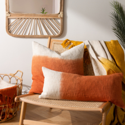 Mizu Square Dip Dye Cushion 50 x 50cm - Amber / Polyester - thumbnail 5