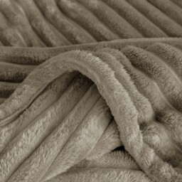 Snug Soft Chunky Ribbed Cord Plush Throw Blanket - Beige / 150x200 - thumbnail 2