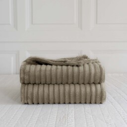 Snug Soft Chunky Ribbed Cord Plush Throw Blanket - Beige / 150x200 - thumbnail 5