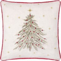 Twinkling Tree Embroidered Cushion - Natural / Polyester - image 1