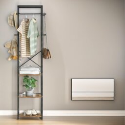 Industrial Coat Stand With 3 Shelves And 8 Hooks - Brown - thumbnail 5