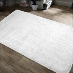 Thick Soft Shaggy Plain High Pile Dream Area Rug - White / 80x150 - thumbnail 5
