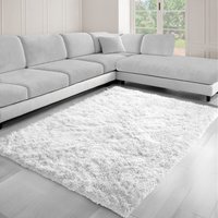 Thick Soft Shaggy Plain High Pile Dream Area Rug - White / 80x150 - thumbnail 1
