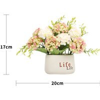 Artificial Hydrangea Flower in Ceramic Pot - Silk Hydrangeas White - image 1