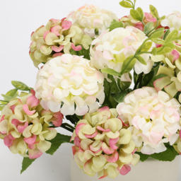 Artificial Hydrangea Flower in Ceramic Pot - Silk Hydrangeas White - thumbnail 3