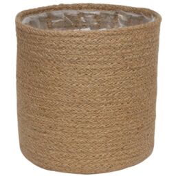 Natural Jute Round Basket Planter - 18cm / 18cm - thumbnail 3