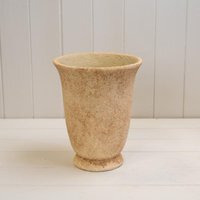 Sturdy Tan Clay Cement Urn Pot - Tan