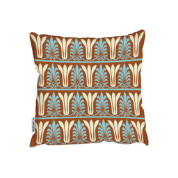 Vintage Vector Ornament Pattern Indian Style Outdoor Cushion - Brown / 60cm - thumbnail 2