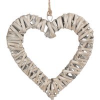 Flat Open Wicker Heart - Grey Brown / Small - thumbnail 1