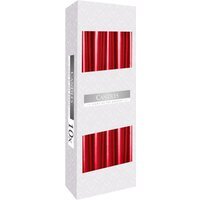 Red Metallic Taper Candle Elegant Festive Decorative Accent - Red