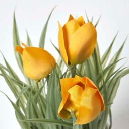 Homescapes Yellow Artificial Tulips in White Decorative Pot, 22 cm Tall - Yellow - thumbnail 5