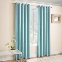 Pair of Vogue Sky Blue Eyelet Thermal Dimout Curtains - Sky Blue / 229cm / 183cm - image 1