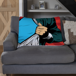 Strong Businessman In Glasses In Comic Style. Success Concept Blanket - Red - thumbnail 3
