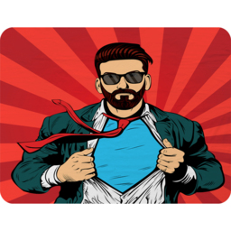 Strong Businessman In Glasses In Comic Style. Success Concept Blanket - Red - thumbnail 2