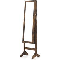 Freestanding Jewelry Cabinet with Full Length Mirror - Brown