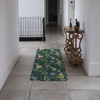 Tropical leaves and flowers Designer Runner Rug - Green - image 1