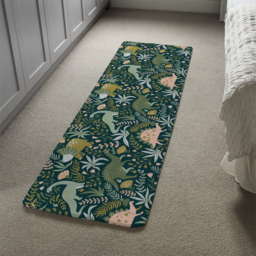Tropical leaves and flowers Designer Runner Rug - Green - thumbnail 4