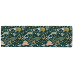 Tropical leaves and flowers Designer Runner Rug - Green - thumbnail 2